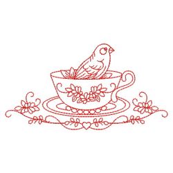 Redwork Tea Time 06(Sm) machine embroidery designs