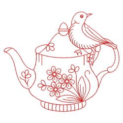 Redwork Tea Time 07(Sm) machine embroidery designs