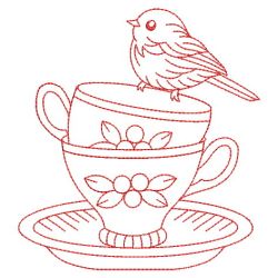 Redwork Tea Time 08(Md) machine embroidery designs