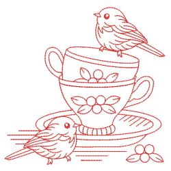 Redwork Tea Time 09(Lg) machine embroidery designs