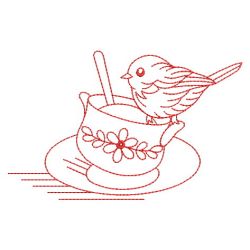 Redwork Tea Time 11(Sm) machine embroidery designs