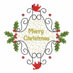Christmas Cardinal And Holly 03 machine embroidery designs