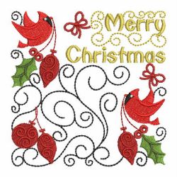 Christmas Cardinal And Holly 04 machine embroidery designs