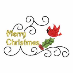 Christmas Cardinal And Holly 06 machine embroidery designs