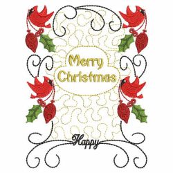 Christmas Cardinal And Holly 08 machine embroidery designs