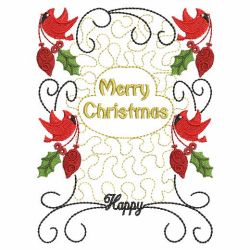 Christmas Cardinal And Holly 08 machine embroidery designs