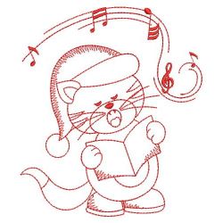 Redwork Christmas Kitty 01(Md) machine embroidery designs