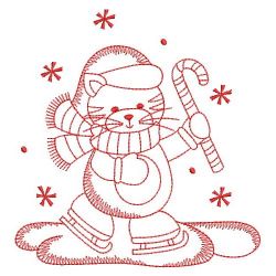 Redwork Christmas Kitty 03(Md) machine embroidery designs