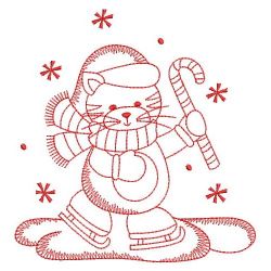 Redwork Christmas Kitty 03(Lg) machine embroidery designs