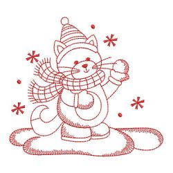 Redwork Christmas Kitty 06(Lg)