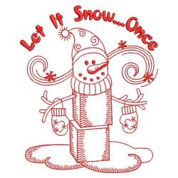 Redwork Let It Snow 3 02(Lg) machine embroidery designs