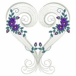 Rippled Floral Hearts 01(Md) machine embroidery designs