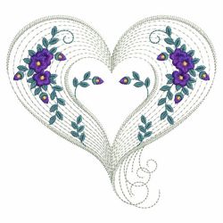 Rippled Floral Hearts 02(Md) machine embroidery designs