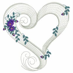 Rippled Floral Hearts 03(Lg) machine embroidery designs