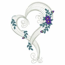 Rippled Floral Hearts 04(Md) machine embroidery designs