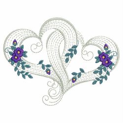 Rippled Floral Hearts 07(Lg) machine embroidery designs