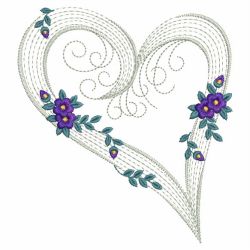 Rippled Floral Hearts 09(Md) machine embroidery designs