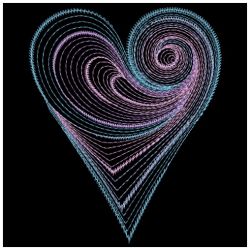 Rippled Neon Hearts 01(Sm) machine embroidery designs