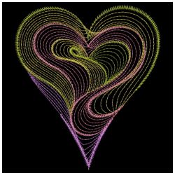 Rippled Neon Hearts 02(Md) machine embroidery designs