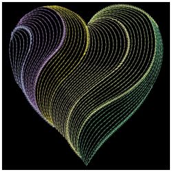 Rippled Neon Hearts 06(Md) machine embroidery designs