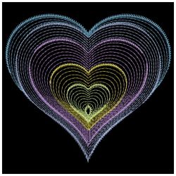 Rippled Neon Hearts 07(Sm) machine embroidery designs