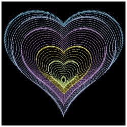 Rippled Neon Hearts 07(Lg) machine embroidery designs