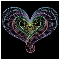 Rippled Neon Hearts 08(Lg) machine embroidery designs
