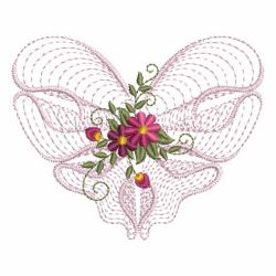 Rippled Floral Hearts 2(Md) machine embroidery designs