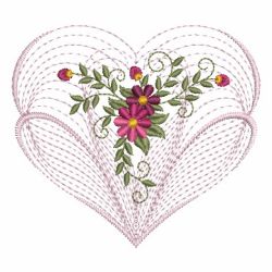 Rippled Floral Hearts 2 03(Md) machine embroidery designs