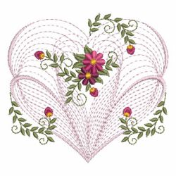 Rippled Floral Hearts 2 04(Lg) machine embroidery designs