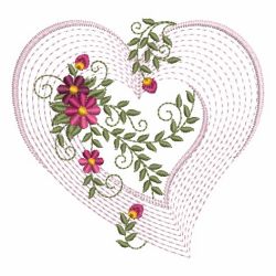 Rippled Floral Hearts 2 05(Lg) machine embroidery designs