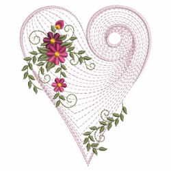 Rippled Floral Hearts 2 06(Md) machine embroidery designs