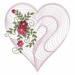 Rippled Floral Hearts 2 08(Sm) machine embroidery designs