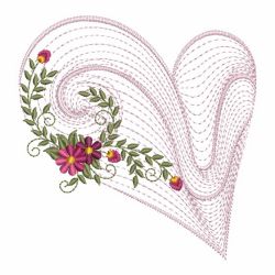 Rippled Floral Hearts 2 09(Sm) machine embroidery designs