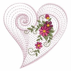 Rippled Floral Hearts 2 10(Sm) machine embroidery designs