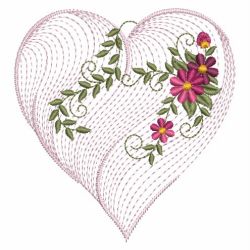 Rippled Floral Hearts 2 11(Sm) machine embroidery designs