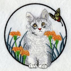 Butterfly And Kitten 03(Lg) machine embroidery designs