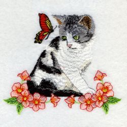 Butterfly And Kitten 06(Lg) machine embroidery designs