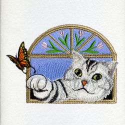 Butterfly And Kitten 07(Lg) machine embroidery designs