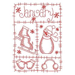 Redwork 12 Months Of The Year 01(Md) machine embroidery designs