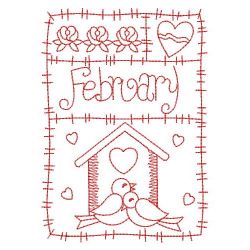 Redwork 12 Months Of The Year 02(Sm) machine embroidery designs