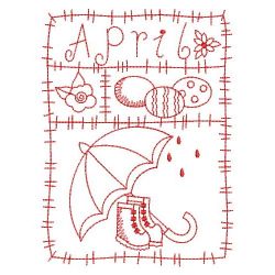 Redwork 12 Months Of The Year 04(Sm) machine embroidery designs