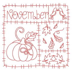 Redwork 12 Months Of The Year 11(Lg) machine embroidery designs