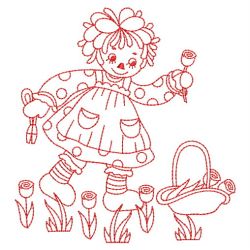 Redwork Country Ragdolls 02(Lg) machine embroidery designs