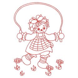 Redwork Country Ragdolls 03(Md) machine embroidery designs