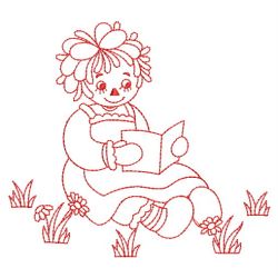 Redwork Country Ragdolls 04(Sm) machine embroidery designs