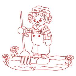 Redwork Country Ragdolls 05(Md) machine embroidery designs