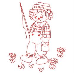 Redwork Country Ragdolls 06(Lg) machine embroidery designs