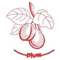 Redwork Fruits 10(Md) machine embroidery designs