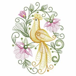 Rippled Floral Birds 02(Sm)